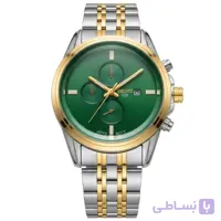 ساعت مچی مردانه سیکو مدل 2583 دو رنگ طلایی با صفحه سبز و بند استیل