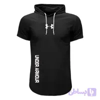 تیشرت کلاه دار مردانه طرح Under Armour مدل S5768 مشکی سایز بندی مناسب چهار فصل