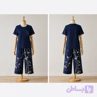 ست راحتی شلوارک زنانه سرمه ای نوین