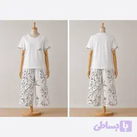 ست راحتی شلوارک زنانه سفید نوین