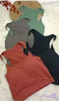 کراپ سرشانه زنجیری | جنس کبریتی محشر با پد ثابت👚 (کد 0QWOG)