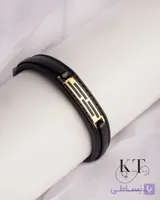 دستبند چرم و طلا سوپر 8