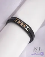 دستبند چرم و طلا سوپر 7