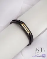 دستبند چرم و طلا جدید 3