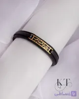دستبند چرم و طلا سوپر 1