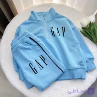 ست دورس نیم ‌زیپ و شلوار بچگانه ترک آبی