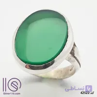 انگشتر نقره دستساز عقیق سبز کد 42522