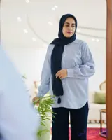 شومیز کرپ نخ راه راه
