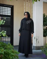 کت و سارافن کرپ الیزه مدل ترنم🌸( بدون جواهر دوزی)