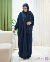 مانتو بلند عبایی مروارید دوزی مدل باران