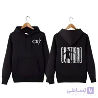 هودی مردانه طرح رونالدو مشکی کیفیت عالی