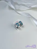 گوشواره نگین فیروزه ای (۵ضلعی)