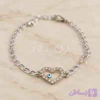 دستبند چشم نظر قلبی استیل