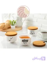 عسل خوری سرامیکی درب چوبی