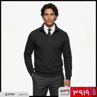 بلوز مشکی نیم زیپ مردانه جدید گرم بالا ..سایز: XL، L، XXL، XXXL