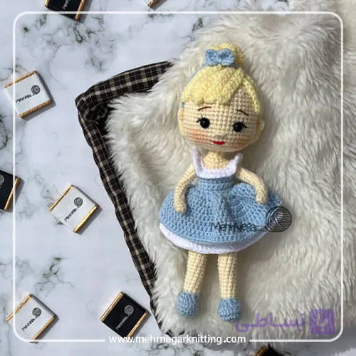عروسک سیندرلا دیزنی بافتنی و دستباف