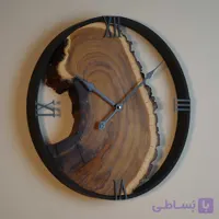 ساعت دیواری روستیک چوبی با اعداد رومی _ 40 سانتی متری