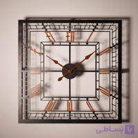 ساعت دیواری فلزی مدل لیا — اعداد رومی + طراحی مربعی مدرن + قابل سفارش سایز و رنگ