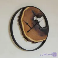 ساعت دیواری روستیک چوبی ۶۰ سانتی‌متر کد 60c-05 (چوب توت طبیعی)