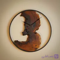 ساعت دیواری روستیک چوبی_40 سانتی متری نوین کلاک