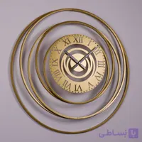 ساعت دیواری فلزی مدل پنج حلقه — طراحی لیزری صنعتی + قابل سفارش سایز و رنگ