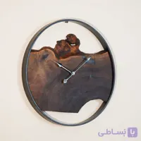 ساعت دیواری روستیک 50 سانتی متری چوبی نوین کلاک