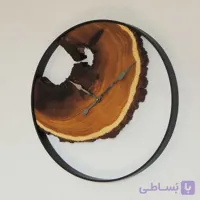 ساعت دیواری روستیک چوبی ۶۰ سانتی‌متر کد 60c-04 (چوب توت)