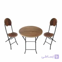 ست میز و صندلی تاشو سفری مدل چوب MDF مربع