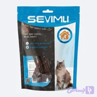 تشویقی مدادی گربه با طعم گوشت مرغ و توت فرنگی سویملی Sevimli Strawberry Chicken Sticks Treat for Cats وزن 80 گرم