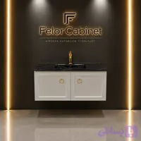 کابینت روشویی دیواری PVC با صفحه شیشه سکوریت مدل 1098