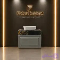 کابینت روشویی مدرن PVC با صفحه سرامیک و کاسه چینی مدل ۱۰۷۰