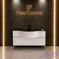 کابینت روشویی PVC مدل 1039 با روشویی شیشه‌ای توکار
