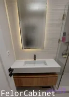 کابینت روشویی مدل 1082 | طراحی معلق با صفحه و سینک یکپارچه سرامیک پرسلان