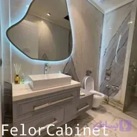 کابینت روشویی نئوکلاسیک مدل ۱۱۰۳ با صفحه سرامیک پرسلان