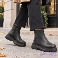 بوت چرم زنانه کد 701 | چرم طبیعی تبریز با لژ 4 سانت
