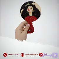 آینه چوبی طرح دخترانه مدل 430