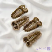 گیره مو بافتنی پاپیون مروارید دار