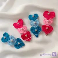 گیره مو بافتنی مدل قلب مروارید دار