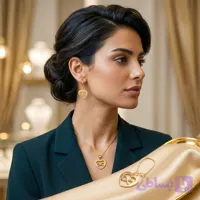 نیم ست طلا 18 عیار قلب بی نهایت