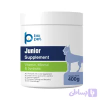 مکمل سگ بالغ بایو پت مدل Junior وزن 400 گرم