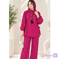 شومیز شلوار زنانه سرخابی