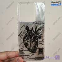 قاب گوشی شیائومی ردمی 13C / پوکو C65 (کاور IMD براش طرح آناتومی قلب Silver)