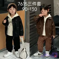 ست دوتیکه وارداتی کت چرم با هودی پنبه