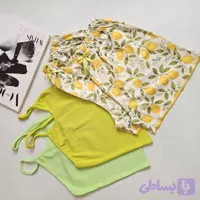 ست تاپ شورتک پشت باز طرح لیمو زنانه