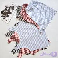 ست تاپ شلوارک راه راه زنانه