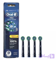سری یدک مسواک برقی پرو‌کراس اکشن اورال بی 4 عددی مشکی مدل Oral-b Pro Cross Action