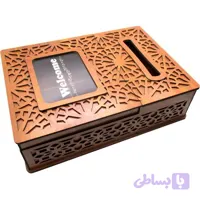 جای تی بگ و دستمال کاغذی چوبی طرح مشبک