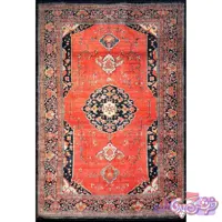 فرش ابریشم طرح دستبافت وینتیج قرمز کد ۵۰۳۴Parna Carpet