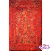فرش ابریشم طرح دستبافت وینتیج لاکیParna Carpet