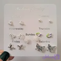 پک گوشواره میخی هفت جفتی پروانه (کد ZLQGX)